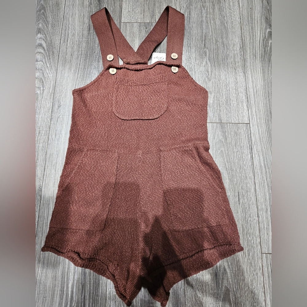 NWT Free People Over It Brown Beach Romper XS - Picture 1 of 9